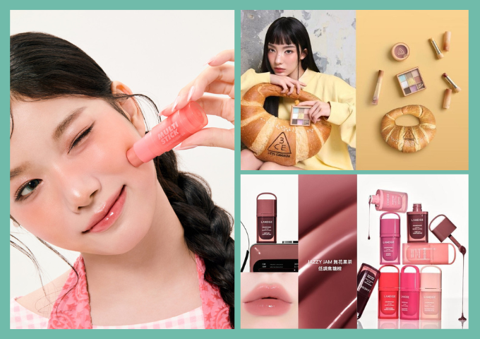 《心機顯嫩指南💗》3CE暖烤可頌妝、媚比琳寶寶氣墊、蘭芝水光唇釉，一抹打造澎潤少女感 >>